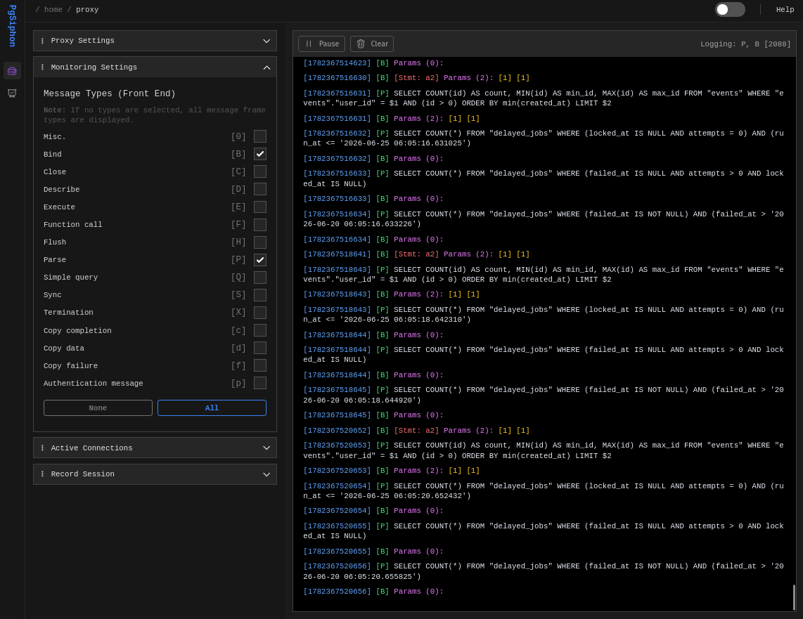 pg_siphon Activity Front Page